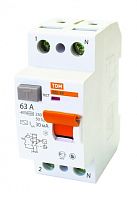 Выключатель дифференциальный (УЗО) ВД1-63 2п 63А 30мА тип AC | код. SQ0203-0019 | TDM